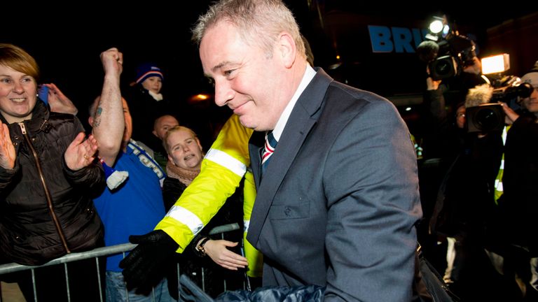 Rangers Manager Ally McCoist arrives at Palmerston Park on the day he tendered for his resignation from the club. 