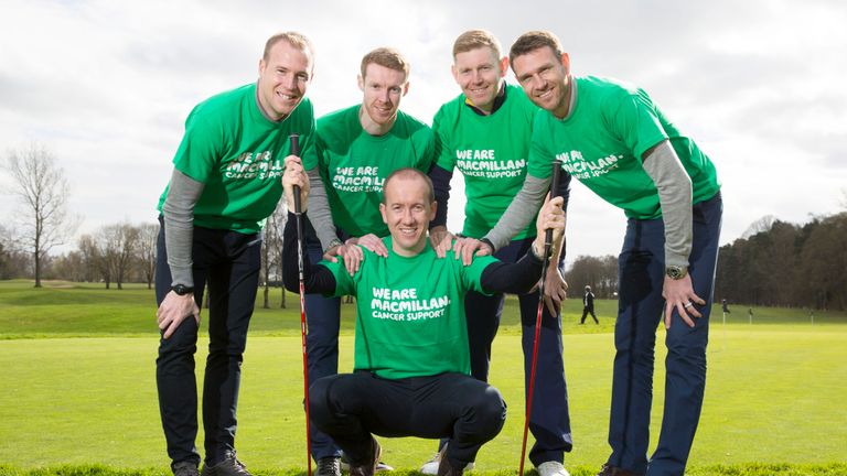 Stephen McManus and Stephen Pearson promote a charity golf event alongside Ryder Cup hero Stephen Gallacher.