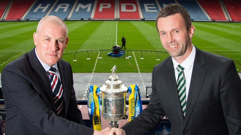 Mark Warburton (left) and Ronny Deila (right) will face each other when Rangers play Celtic in the Scottish Cup