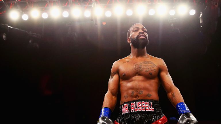 Russell Jr. celebrates after the second-round stoppage