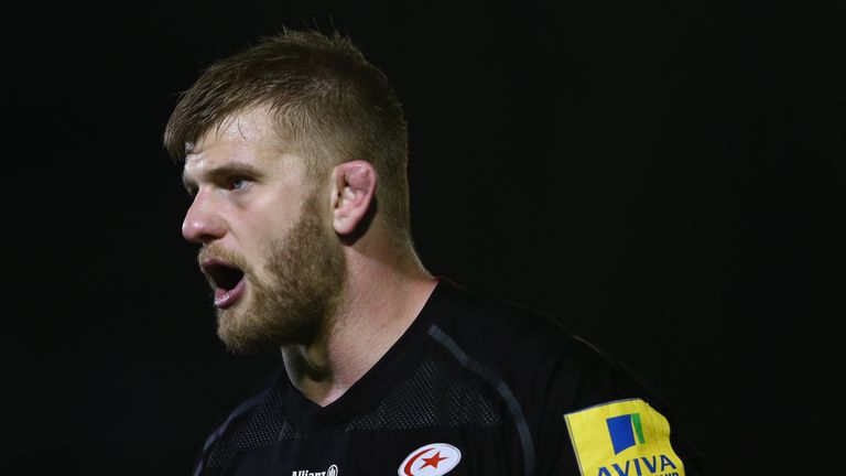 BATH, ENGLAND - APRIL 01:  George Kruis of Saracens during the Aviva Premiership match between Bath Rugby and Saracens at the Recreation Ground on April 1,