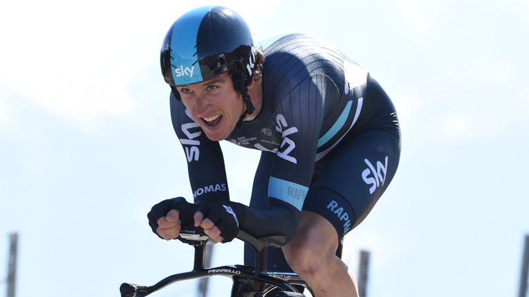 Geraint Thomas dug deep on the climb