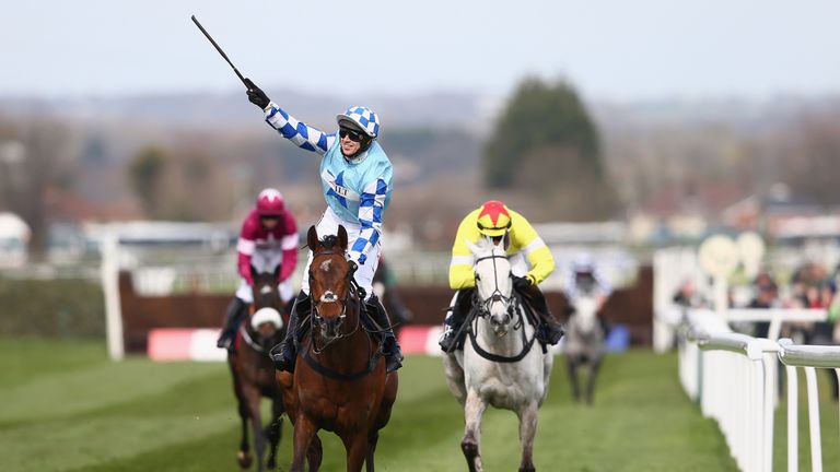 Paddy Brennan riding God's Own celebrates victory