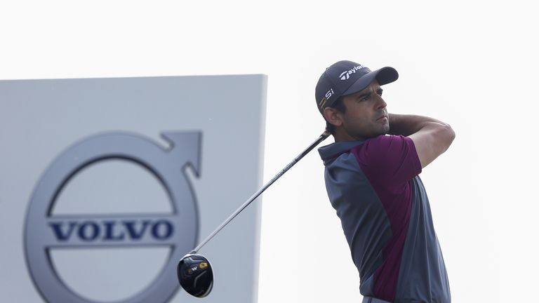 Fabrizio Zanotti of Paraguay plays a shot during the second round of the Volvo China open at Topwin Golf and Country Club