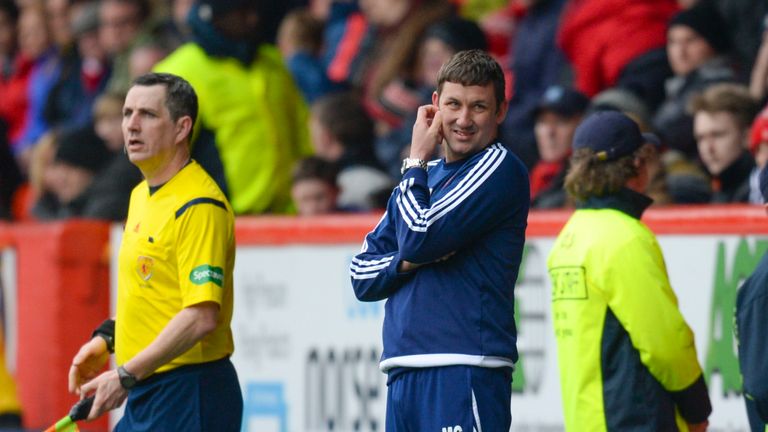 Martin Canning was unhappy with the way his Hamilton side performed in the first half at Aberdeen