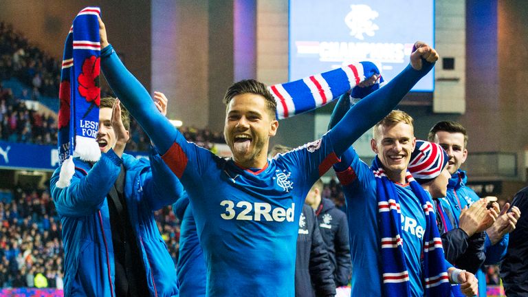 Rangers' Harry Forrester celebrates at full-time