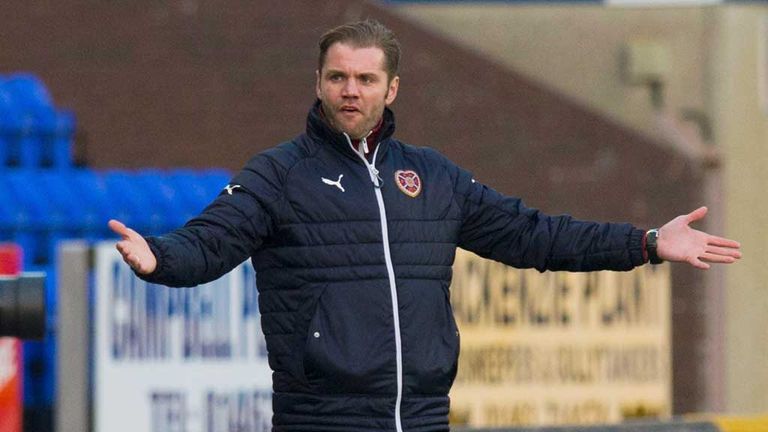 Hearts head coach Robbie Neilson on the touchline at Inverness
