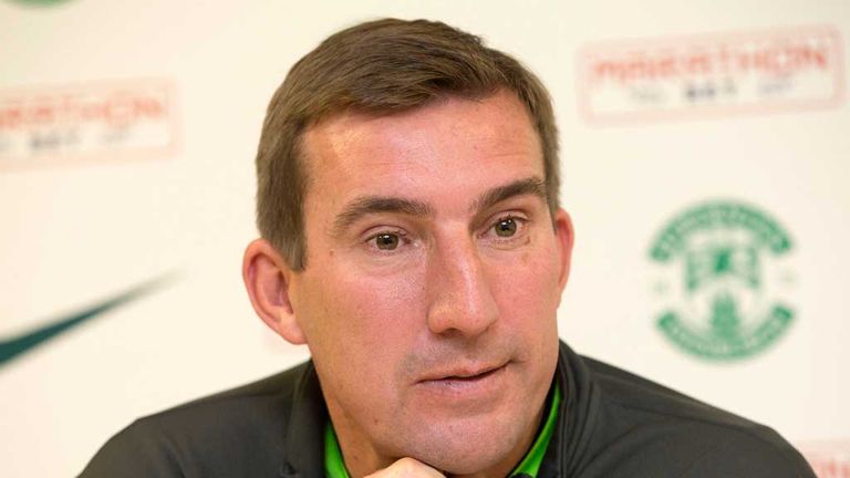 Hibernian manager Alan Stubbs and his giant fist