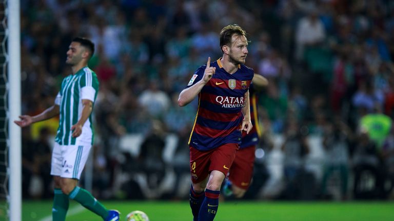 Ivan Rakitic scored Barcelona's first goal of the evening