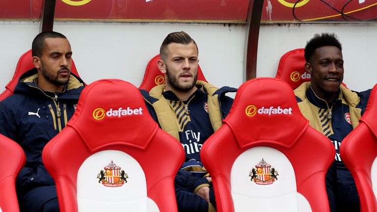 Jack Wilshere was named on the subs' bench at Sunderland but came on for the final eight minutes