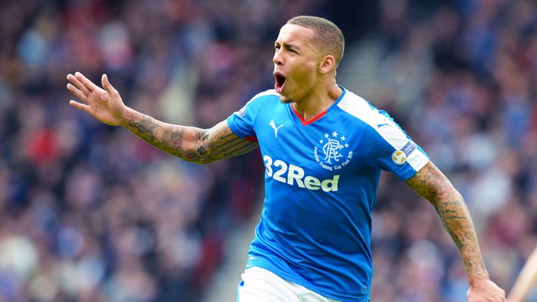 10/04/16 - PETROFAC TRAINING CUP FINAL.RANGERS V PETERHEAD.HAMPDEN - GLASGOW.Rangers' James 