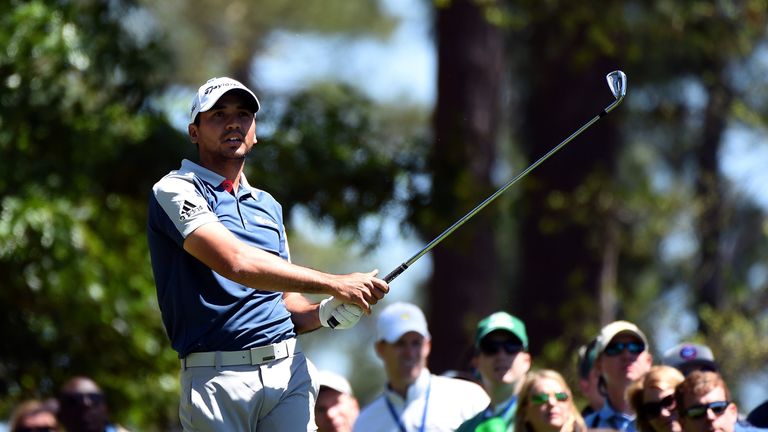 Jason Day of Australia plays his shot from the fourth tee during the third round of the 2016 Masters Tournament at Augusta