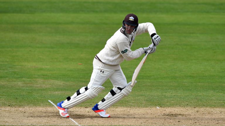Surrey batsman Jason Roy picks up some runs during Day two of the Specsavers County Championship Division One