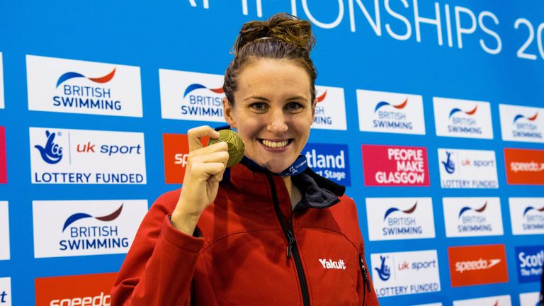 Jazz Carlin won gold in the women's 400m freestyle at the British Swimming Championships 2016