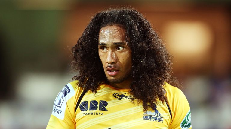 PERTH, AUSTRALIA - MARCH 11:  Joe Tomane of the Brumbies looks on during the round three Super Rugby match between the Western Force and the Brumbies 