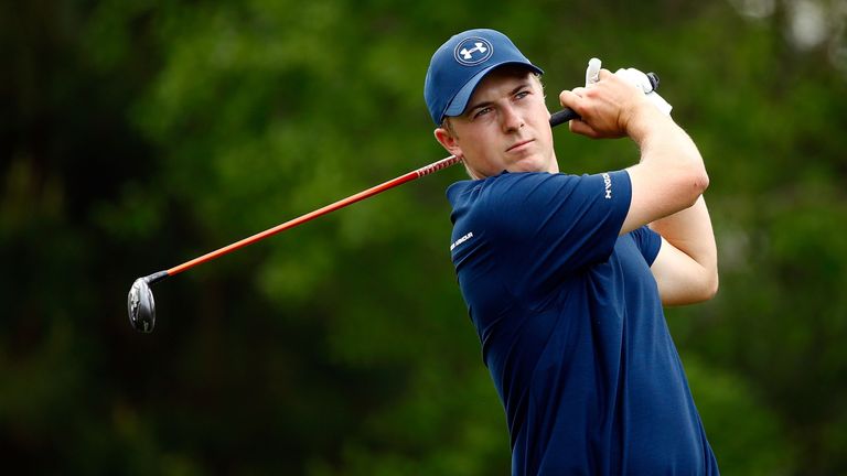 Jordan Spieth chipped in for an early birdie at the second during his confident 67