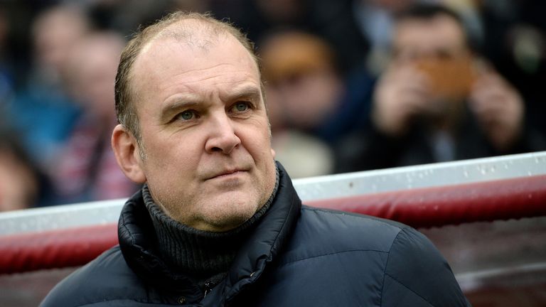  Manager Joerg Schmadtke of Koln looks on