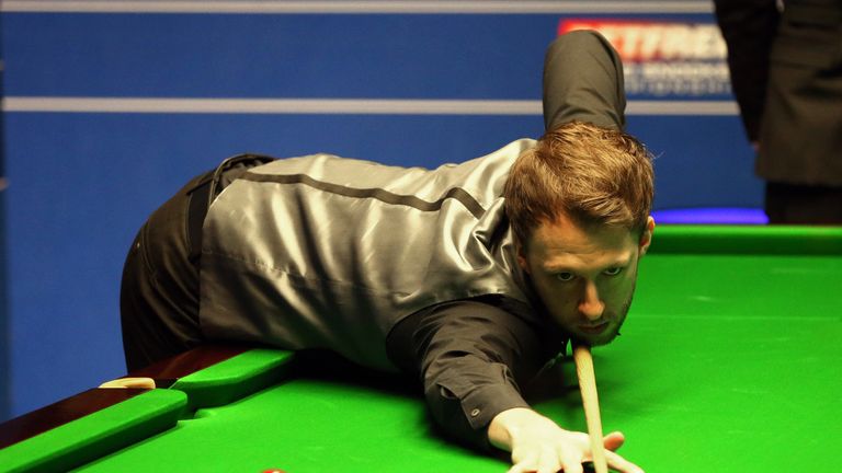 Judd Trump during his match with Liang Wembo