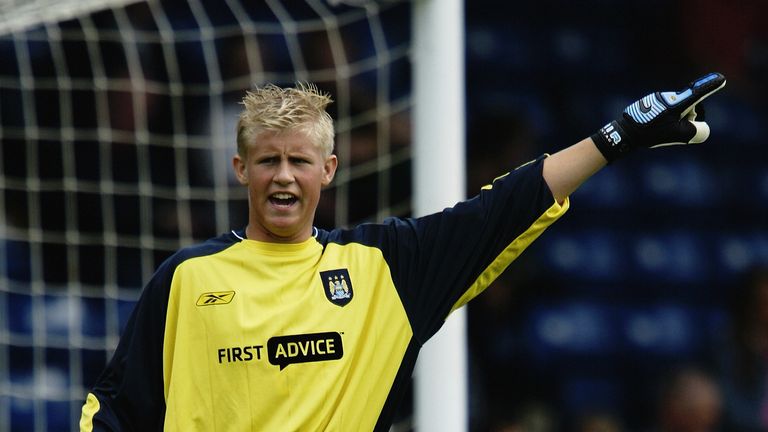 Kasper as a 16-year-old with Manchester City in  July 2003