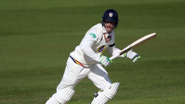 Durham's Keaton Jennings bats against Somerset in the County Championship