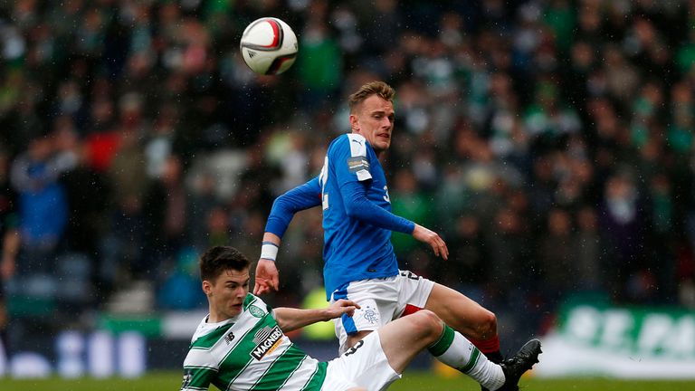 Kieran Tierney tackles Dean Shiels