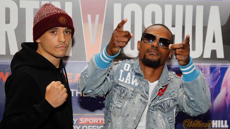 .CHAMPION LEE SELBY COMES FACE TO FACE WITH CHALLENGER ERIC HUNTER.