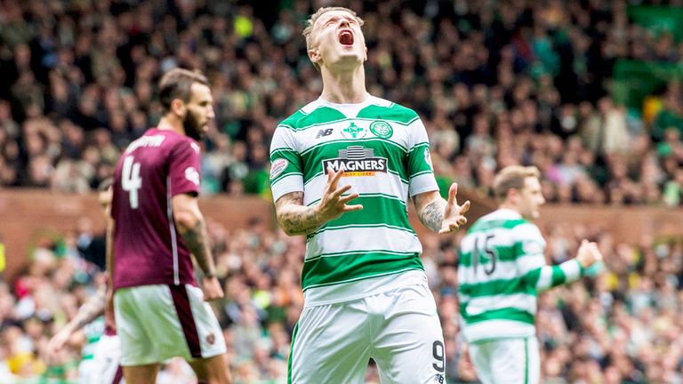 Leigh Griffiths is frustrated during Celtic's 0-0 draw with Hearts