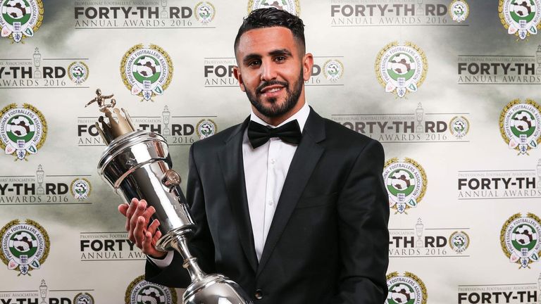 Leicester City's Riyad Mahrez wins the PFA Player of the Year award