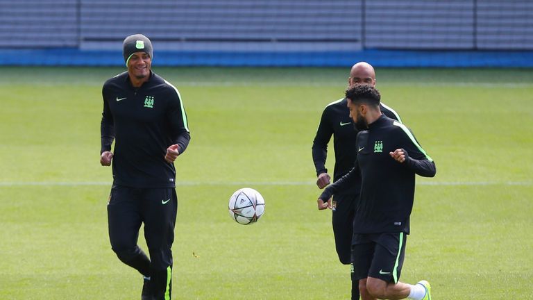 The City squad trained on Mondya morning ahead of their showdown with Real Madrid