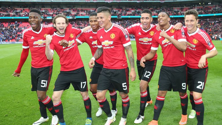 Timothy Fosu-Mensah, Daley Blind, Antonio Valencia, Marcos Rojo, Chris Smalling, Anthony Martial and Ander Herrera as Manchester United reach FA Cup final 