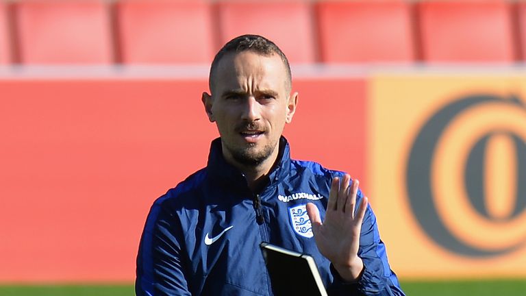 Mark Sampson, Head Coach of England Women during the England Women Training Session at St Georges Park