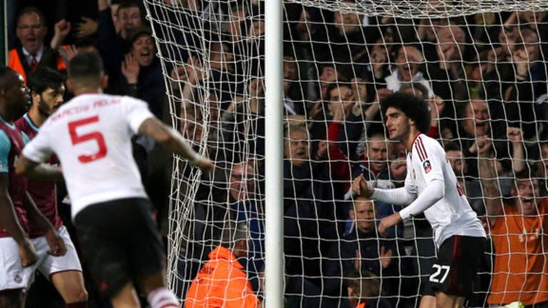 Fellaini goal secures 2-1 Man United FA Cup win over West Ham