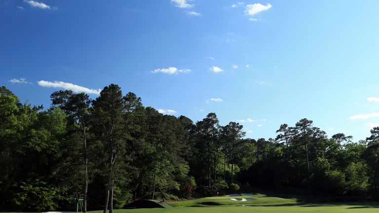 A general view of the 12th hole of Augusta National