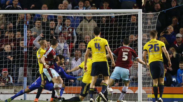 Michael Keane scores Burnley's equaliser