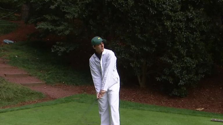 Mike Weir's caddie came within an inch of a hole in one