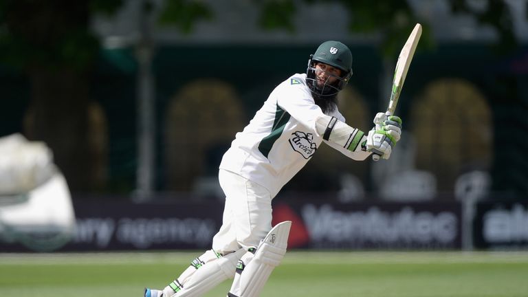 Moeen Ali of Worcestershire bats during day three of the tour match between Worcestershire and New Zealand at New Road