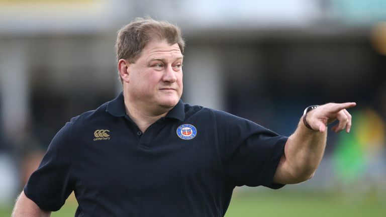 BATH, ENGLAND - DECEMBER 05:  Neal Hatley, assistant head coach of Bath looks on during the Aviva Premiership match between Bath and Northampton Saints 