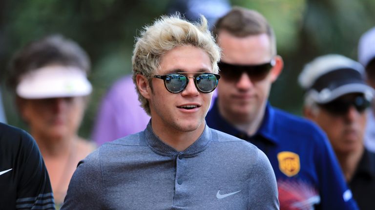 Niall Horan attends the first round of the 2016 Masters Tournament at Augusta National Golf Club 