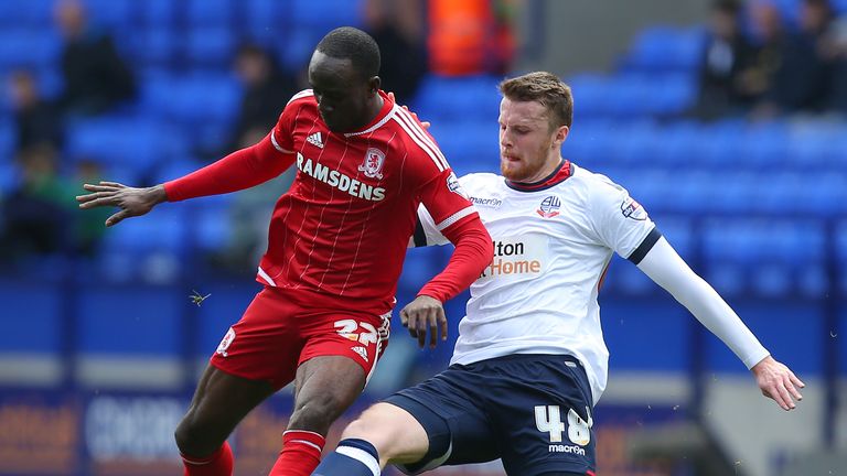 Niall Maher tackles Albert Adomah