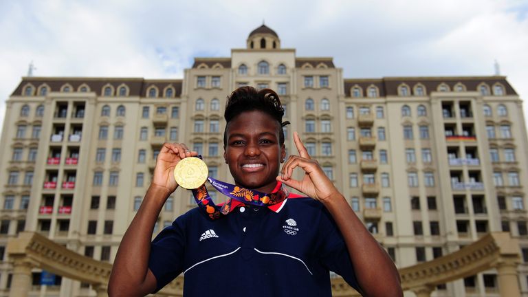  Nicola Adams of Great Britain poses with her gold medal from the Women's Boxing Flyweight (48-51kg)