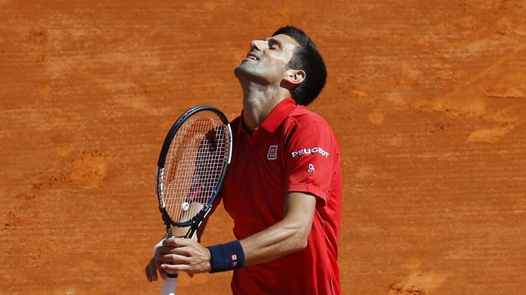 Novak Djokovic en route to defeat in Monte Carlo