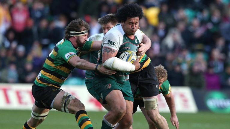 Opeti Fonua during the Aviva Premiership match between Northampton Saints and Leicester Tigers 