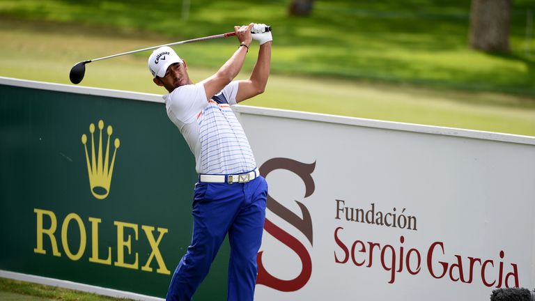 SOTOGRANDE, SPAIN - APRIL 15:  Pablo Larrazabal of Spain on the 17th tee during second round of the Open de Espana at Valderrama Golf Club