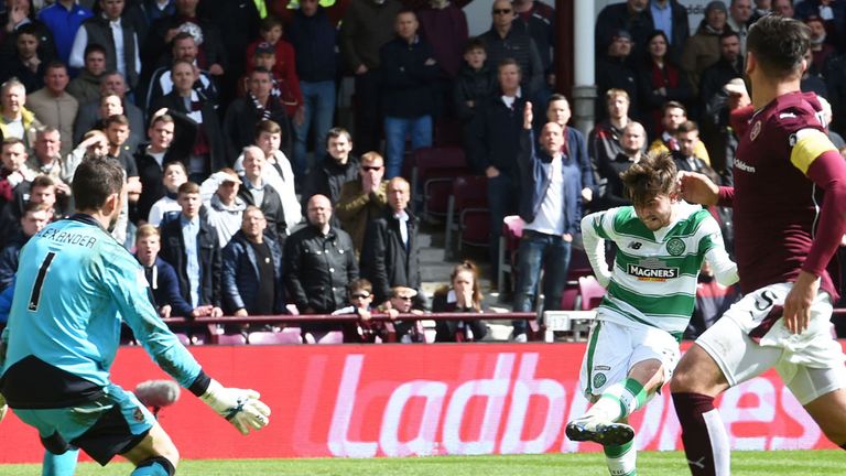 Patrick Roberts restores Celtic's lead in the 3-1 victory over Hearts