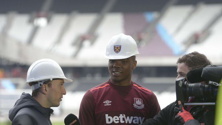Sky Sports' Paul Gilmour speaks to Mark Noble and Angelo Ogbonna on Hammers' opening game at Olympic Stadium against Juventus. Picture West Ham Utd