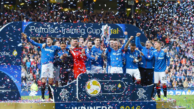 Rangers celebrates winning the Petrofac Training Cup