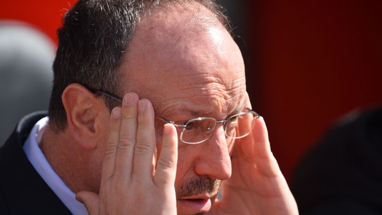 Newcastle United's Spanish manager Rafa Benitez feeling the pressure