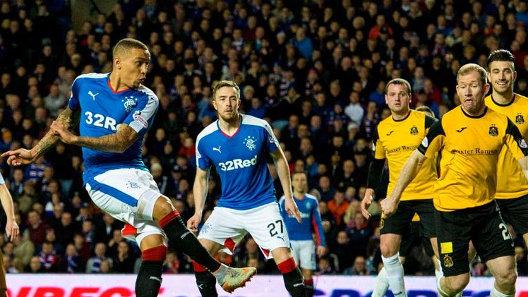 Rangers' James Tavernier opens the scoring against Dumbarton