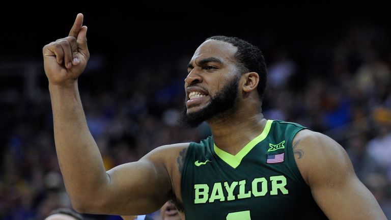 Rico Gathers #2 of the Baylor Bears cheers on his team during a game against the Texas Longhorns in the second half during the