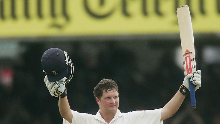 Key celebrates after reaching his century against the West Indies at Lord's 